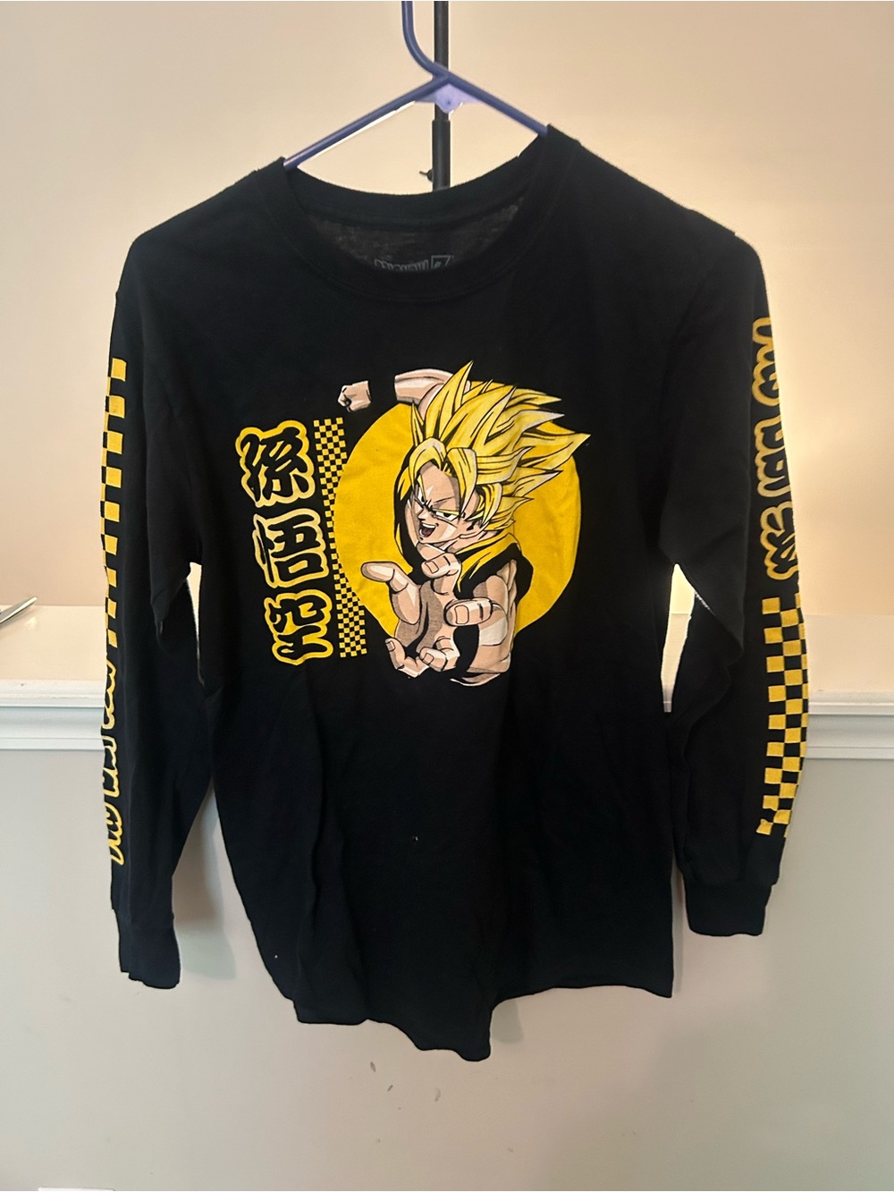 Dragon Ball Z Super Saiyan Goku Checkerboard Long-Sleeve T-Shirt